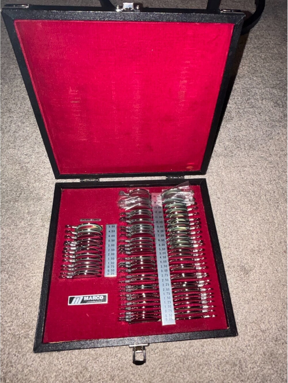 MARCO PERIMETER TRIAL LENS SET - 68pc - PLUS SPHERE / MINUS SPHERE / PLUS CYL